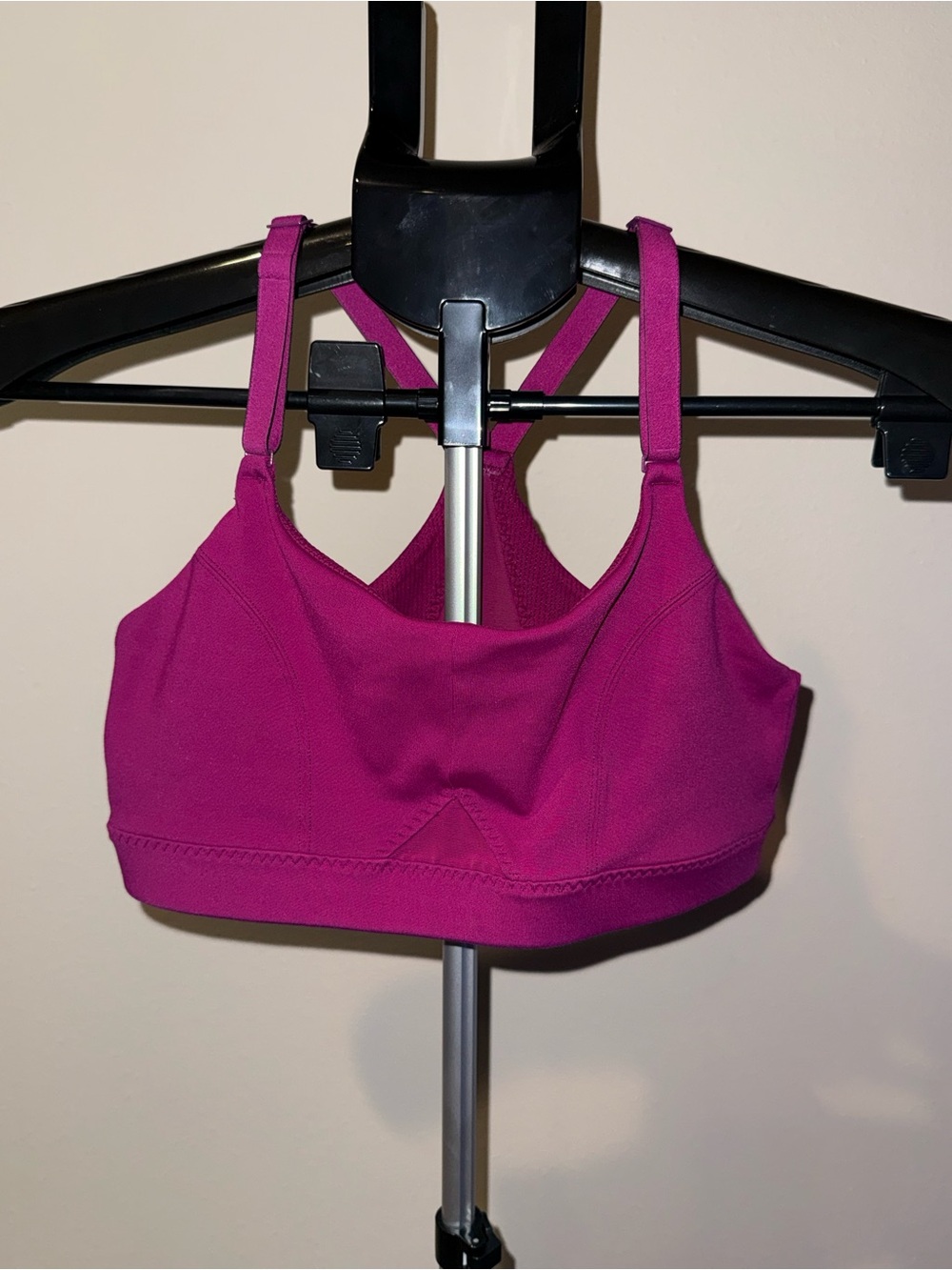 Athleta Magenta Strappy Racerback Sports Bra